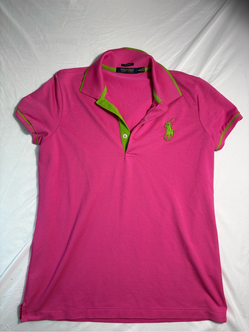 Polo golf ralph lauren short sleeves tailored fit Sz M stretch pima pink